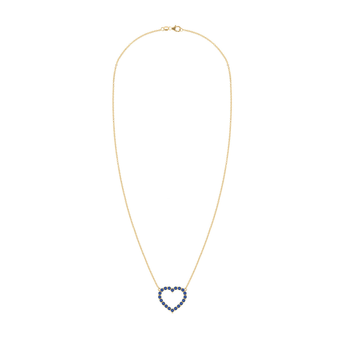 Rosecliff Heart Sapphire Necklace in 14k Gold (September)