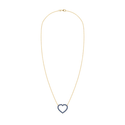 Rosecliff Heart Sapphire Necklace in 14k Gold (September)