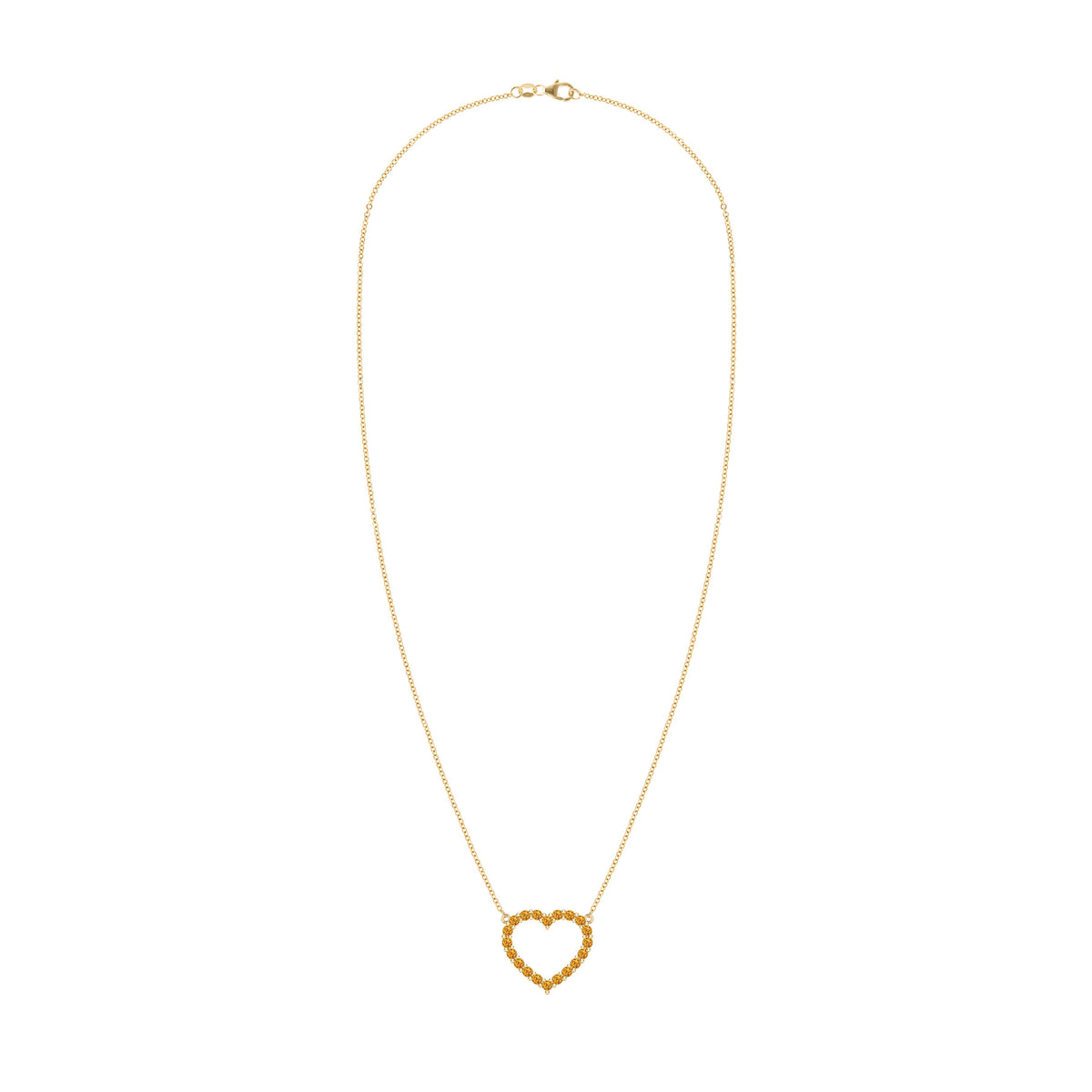 Rosecliff Heart Citrine Necklace in 14k Gold (November)