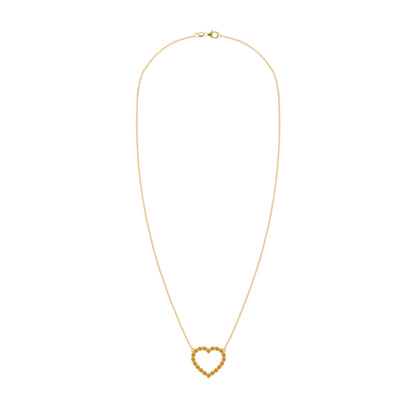 Rosecliff Heart Citrine Necklace in 14k Gold (November)