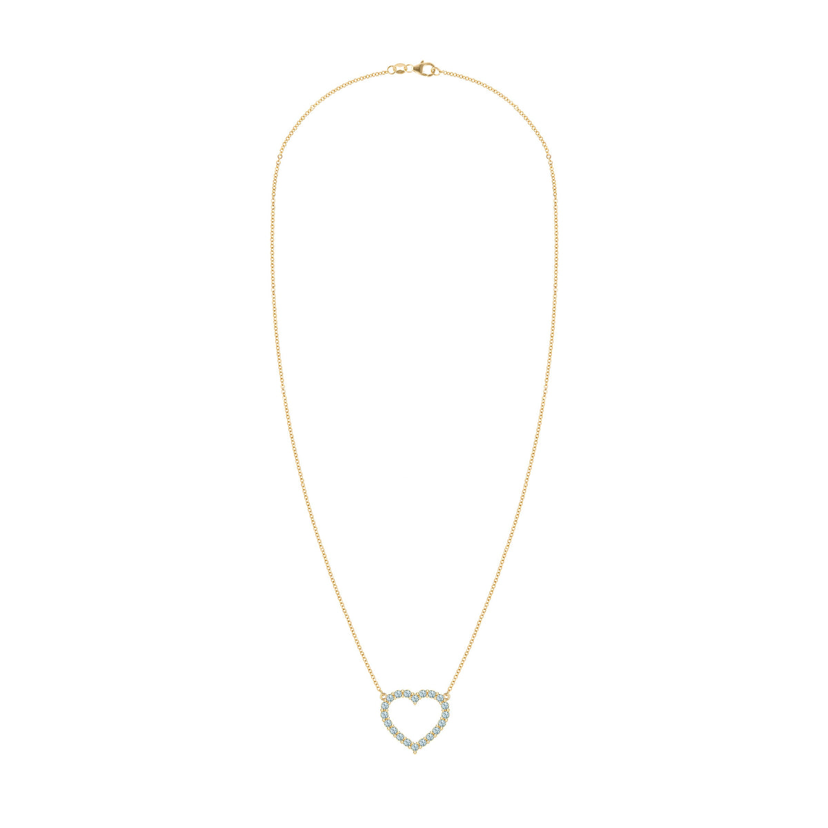 Rosecliff Heart Nantucket Blue Topaz Necklace in 14k Gold (December)