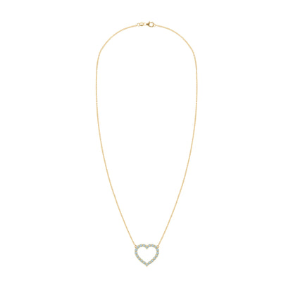Rosecliff Heart Nantucket Blue Topaz Necklace in 14k Gold (December)