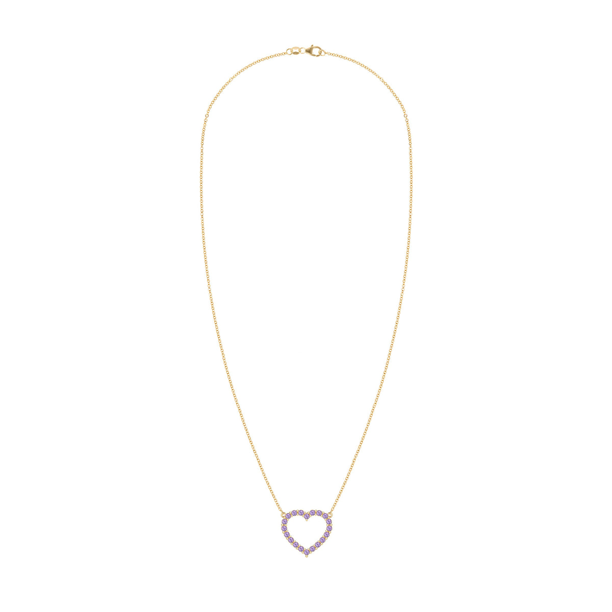 Rosecliff Heart Amethyst Necklace in 14k Gold (February)