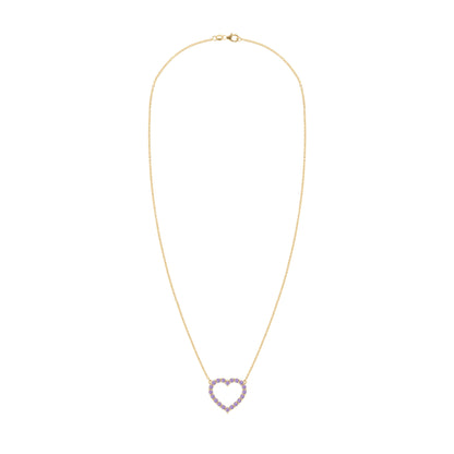 Rosecliff Heart Amethyst Necklace in 14k Gold (February)