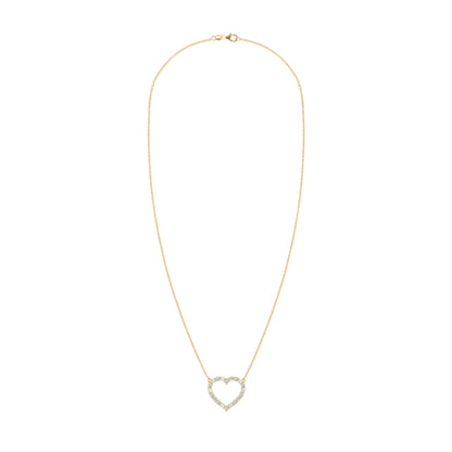 Rosecliff Heart Diamond & Aquamarine Necklace in 14k Gold (March)