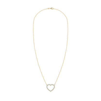 Rosecliff Heart Aquamarine Necklace in 14k Gold (March)