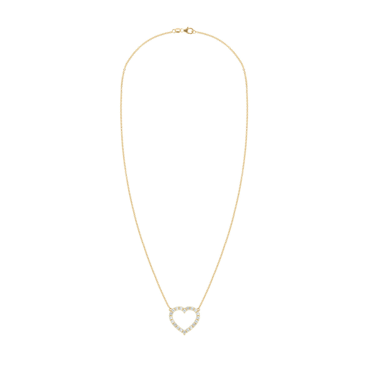Rosecliff Heart Diamond Necklace in 14k Gold (April)