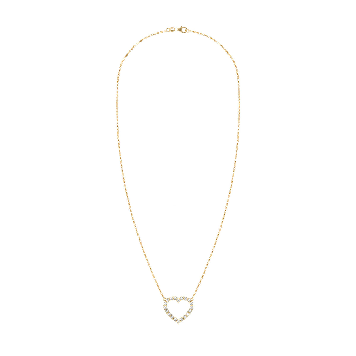 Rosecliff Heart White Topaz Necklace in 14k Gold (April)