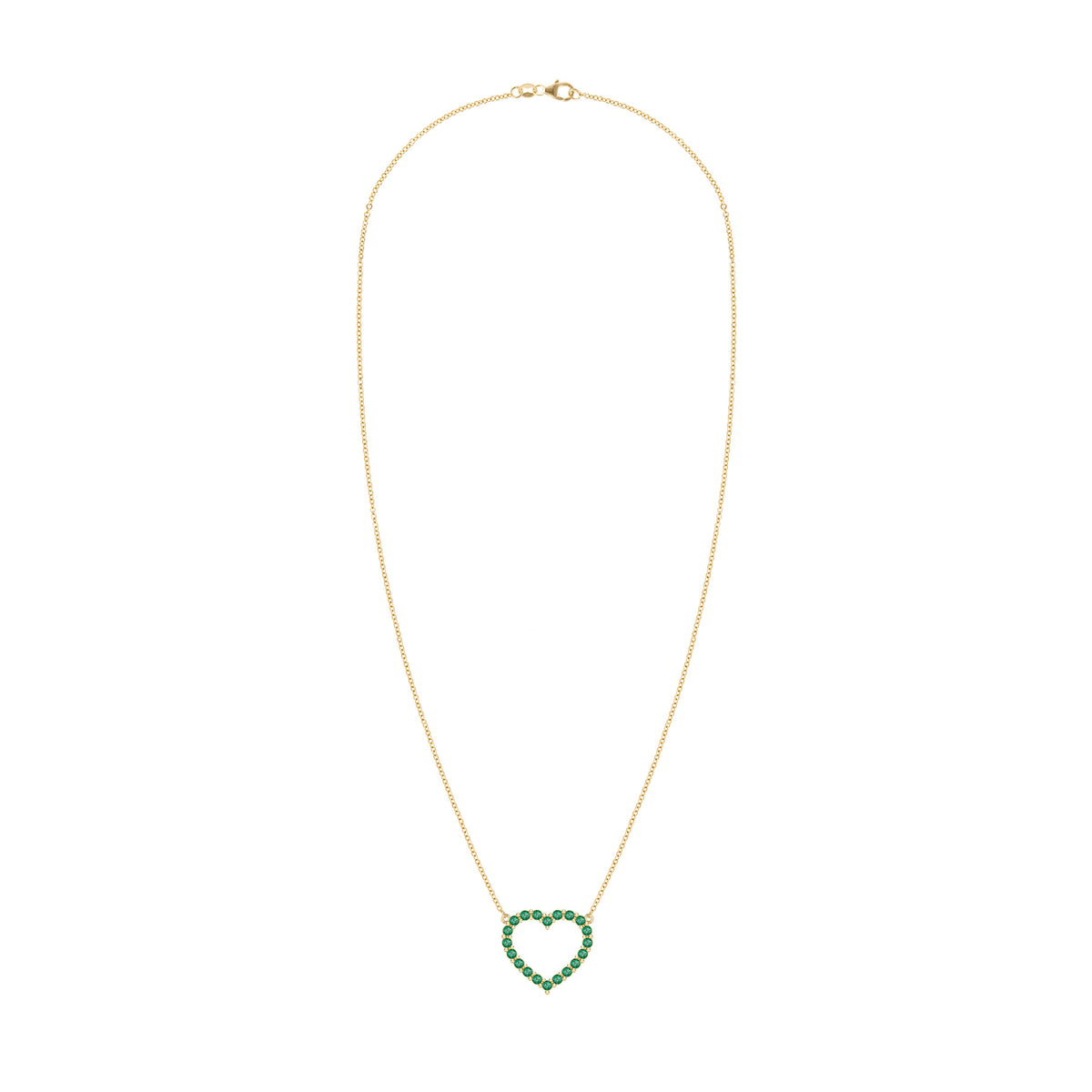 Rosecliff Heart Emerald Necklace in 14k Gold (May)