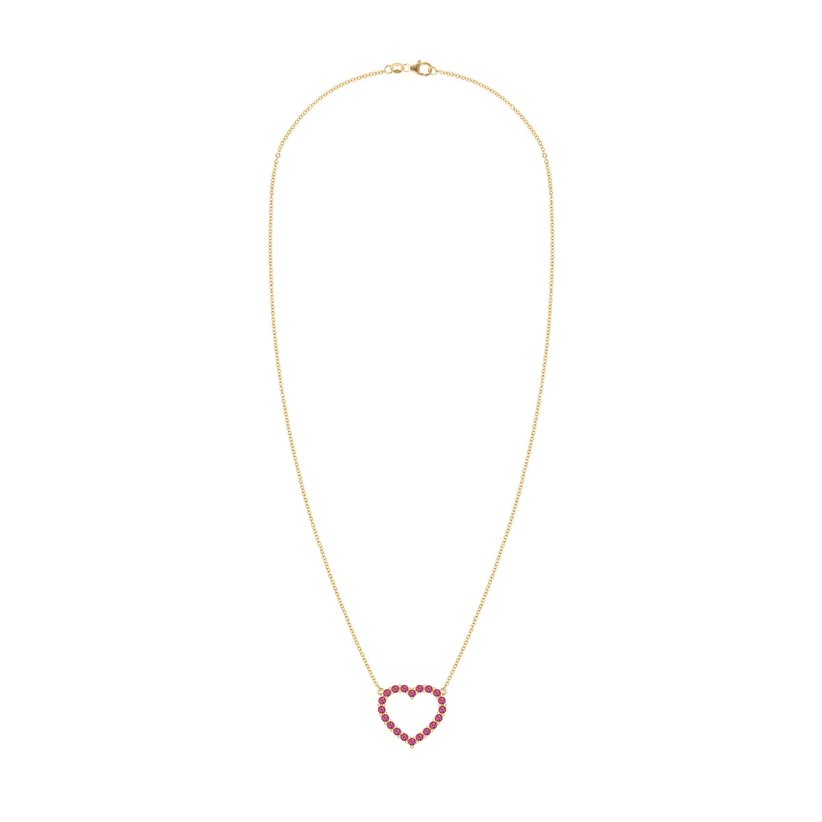 Rosecliff Heart Ruby Necklace in 14k Gold (July)