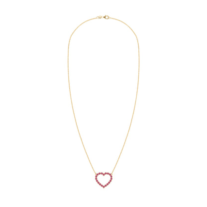 Rosecliff Heart Ruby Necklace in 14k Gold (July)