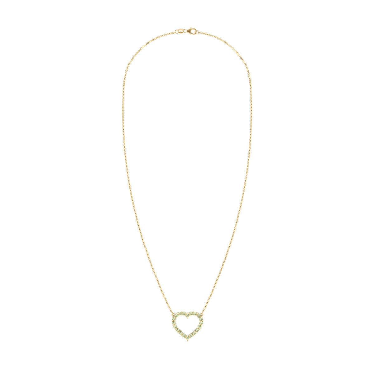 Rosecliff Heart Peridot Necklace in 14k Gold (August)