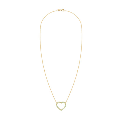 Rosecliff Heart Peridot Necklace in 14k Gold (August)