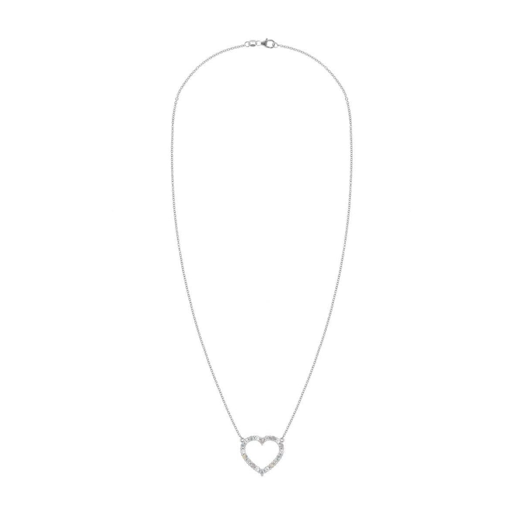 Rosecliff Heart Diamond & Opal Necklace in 14k Gold (October)