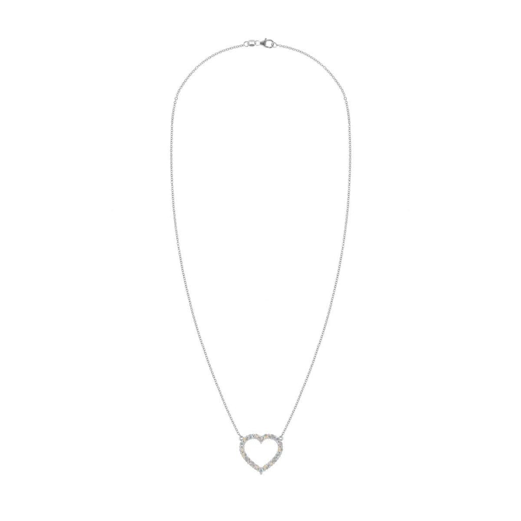 Rosecliff Heart Opal Necklace in 14k Gold (October)