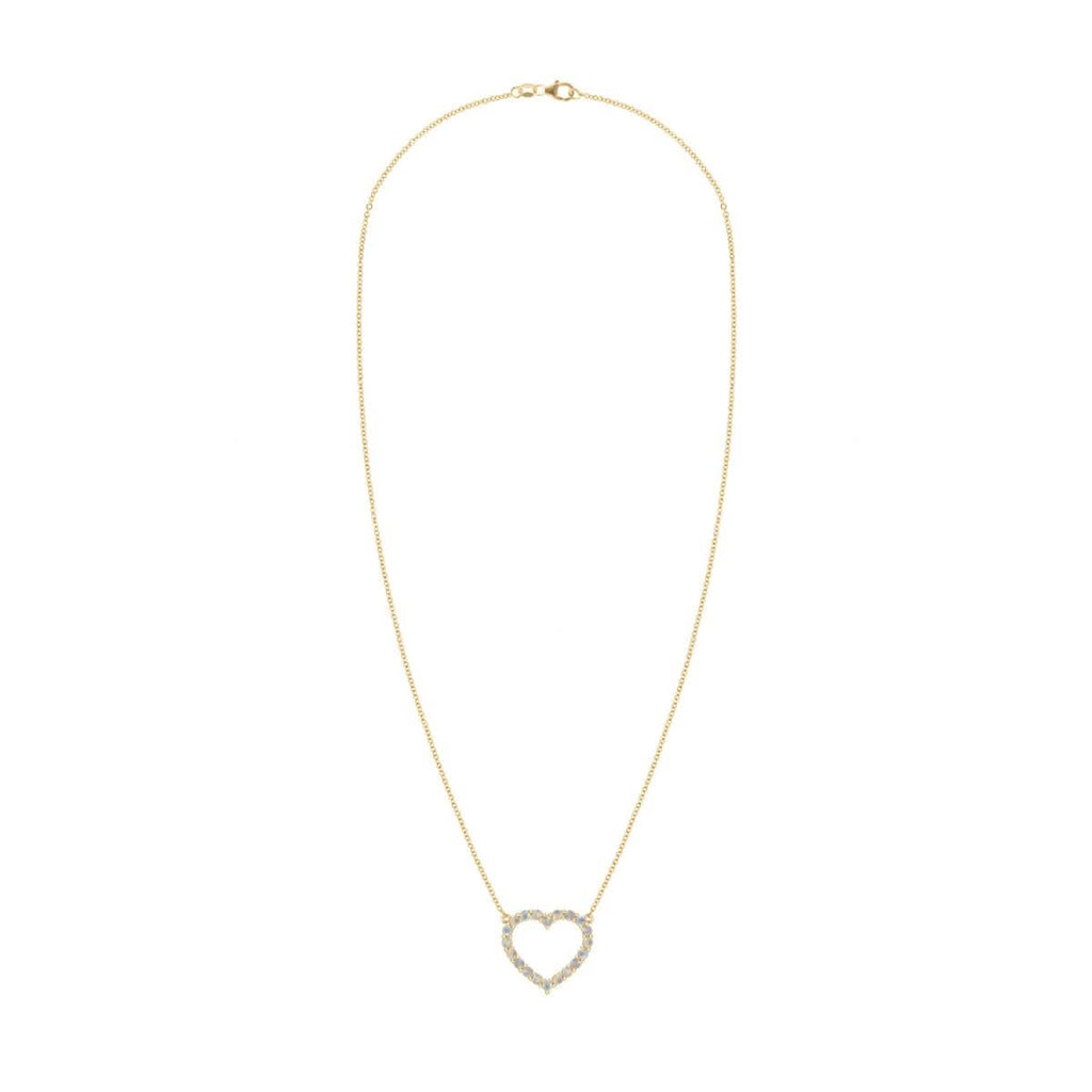 Rosecliff Heart Opal Necklace in 14k Gold (October)