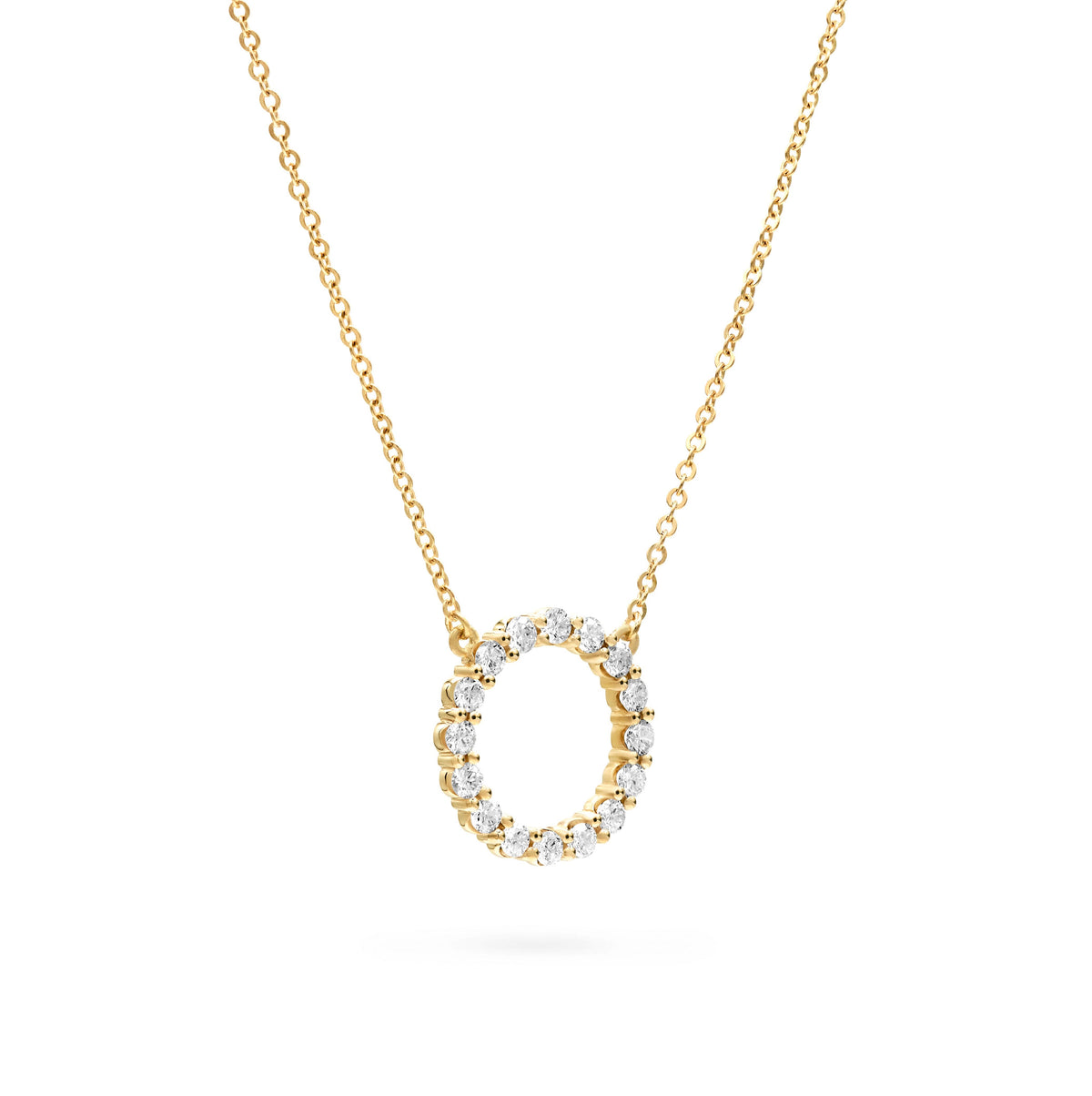 Rosecliff Circle Diamond Necklace in 14k Gold (April)