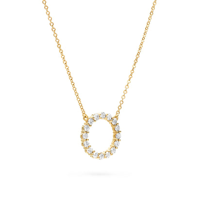 Rosecliff Circle Diamond Necklace in 14k Gold (April)