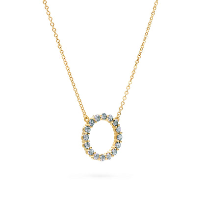 Rosecliff Circle Alexandrite Necklace in 14k Gold (June)
