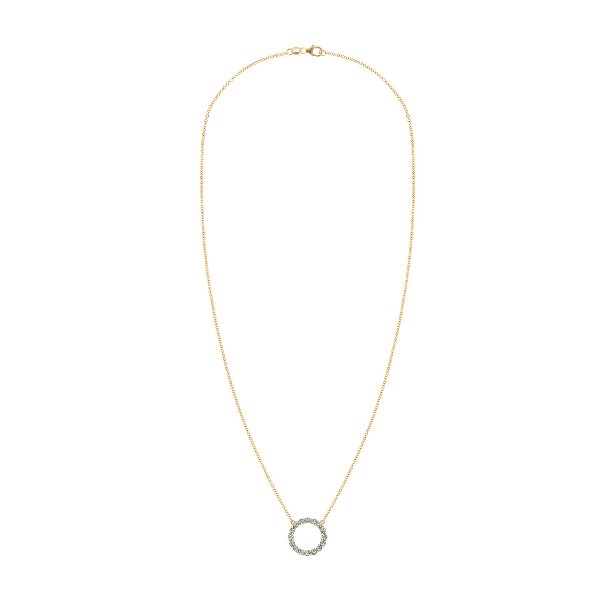 Rosecliff Circle Alexandrite Necklace in 14k Gold (June)