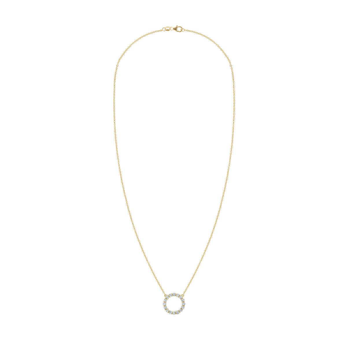Rosecliff Circle Aquamarine Necklace in 14k Gold (March)