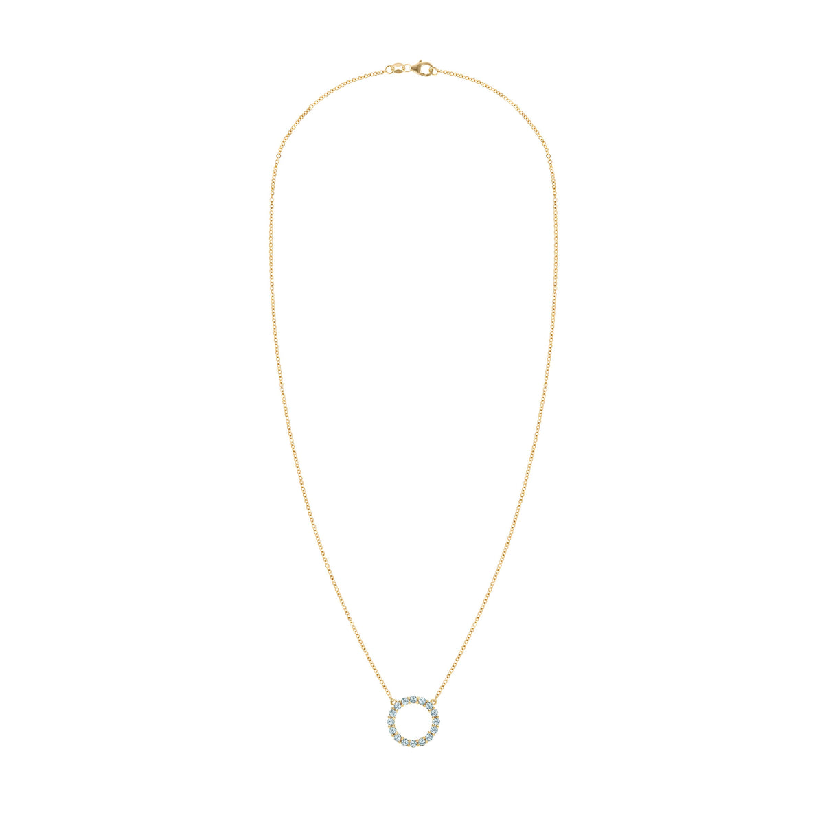 Rosecliff Circle Nantucket Blue Topaz Necklace in 14k Gold (December)