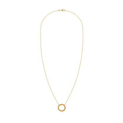 Rosecliff Circle Citrine Necklace in 14k Gold (November)