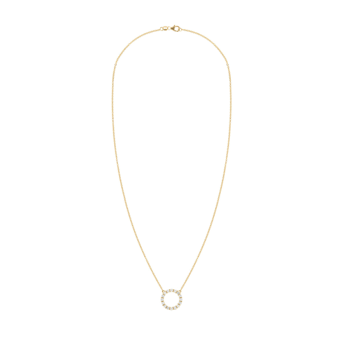 Rosecliff Circle Diamond Necklace in 14k Gold (April)