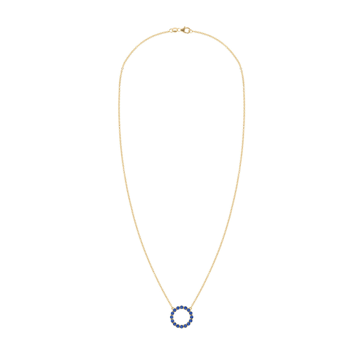 Rosecliff Circle Sapphire Necklace in 14k Gold (September)