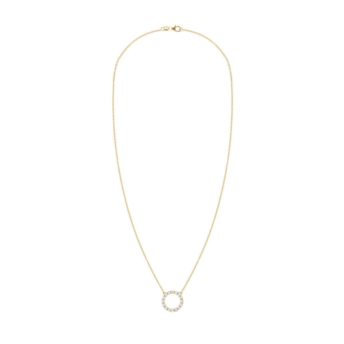Rosecliff Circle White Topaz Necklace in 14k Gold (April)
