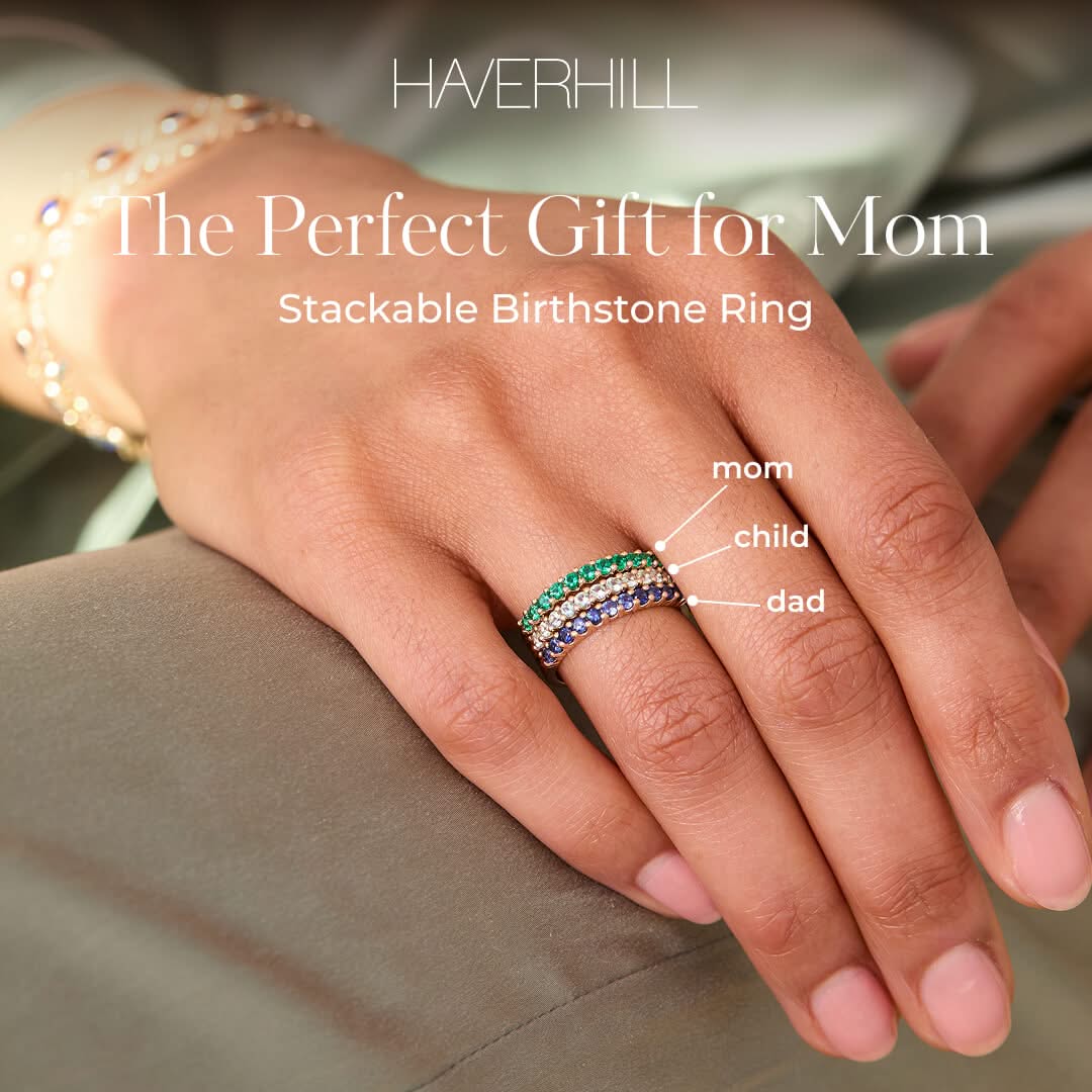 Rosecliff Emerald Stackable Ring in 14k Gold (May)