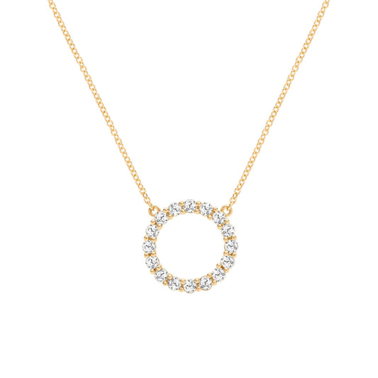 Rosecliff Circle Birthstone Necklace in 14k Gold