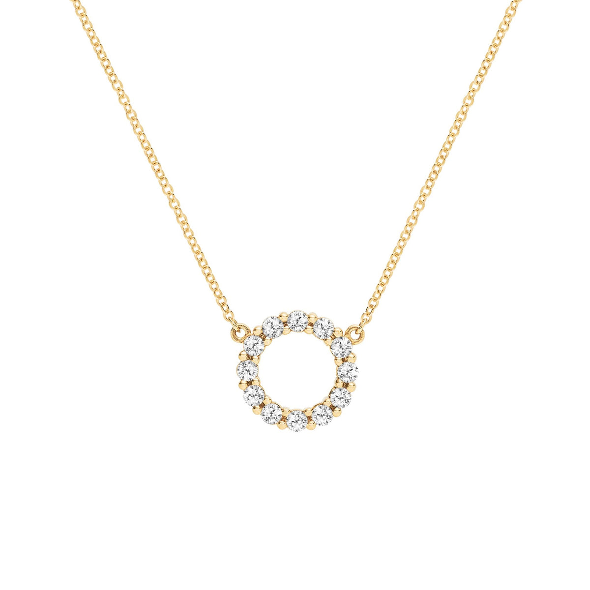 Rosecliff Small Circle Birthstone Necklace in 14k Gold