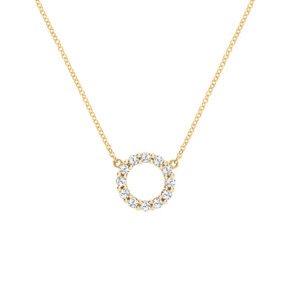 Rosecliff Small Circle Birthstone Necklace in 14k Gold