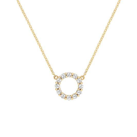 Rosecliff Small Circle Birthstone Necklace in 14k Gold