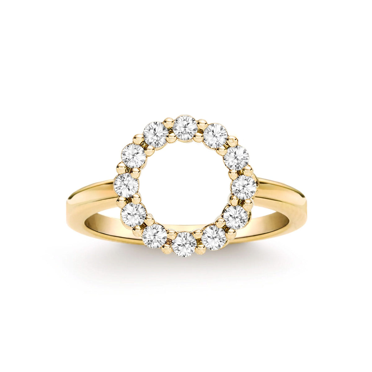 Rosecliff Small Circle Birthstone Ring in 14k Gold