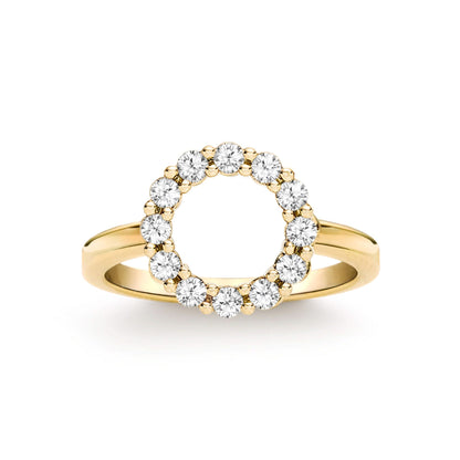 Rosecliff Small Circle Birthstone Ring in 14k Gold