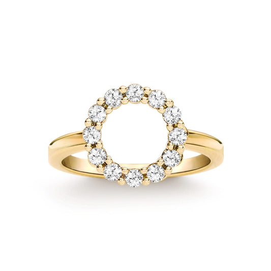 Rosecliff Small Circle Birthstone Ring in 14k Gold