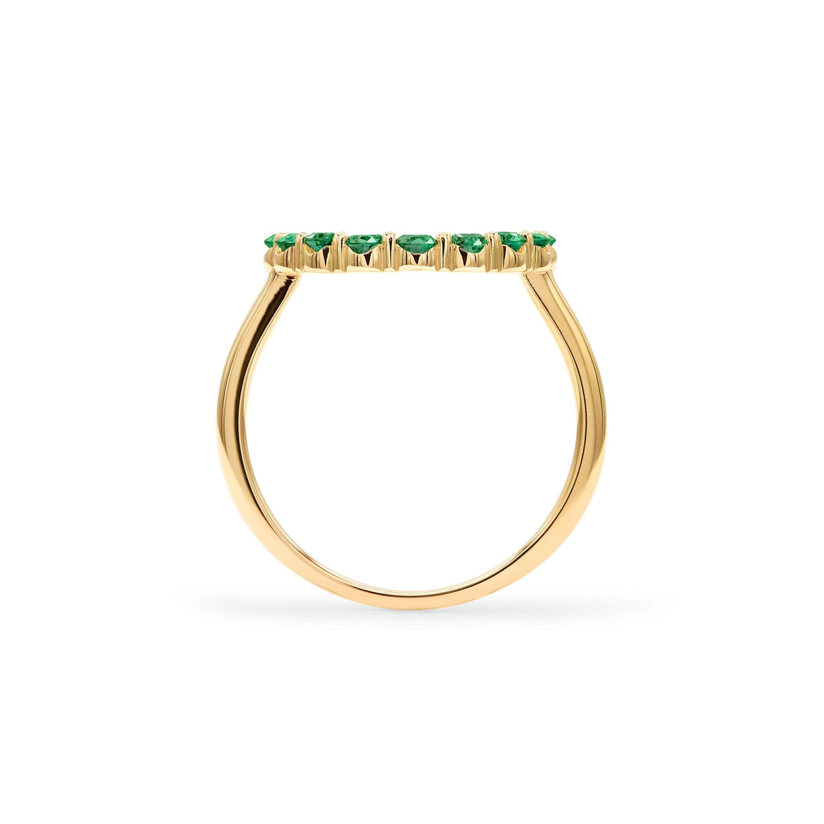 Rosecliff Circle Emerald Ring in 14k Gold (May)