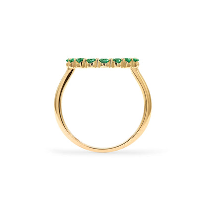 Rosecliff Circle Emerald Ring in 14k Gold (May)
