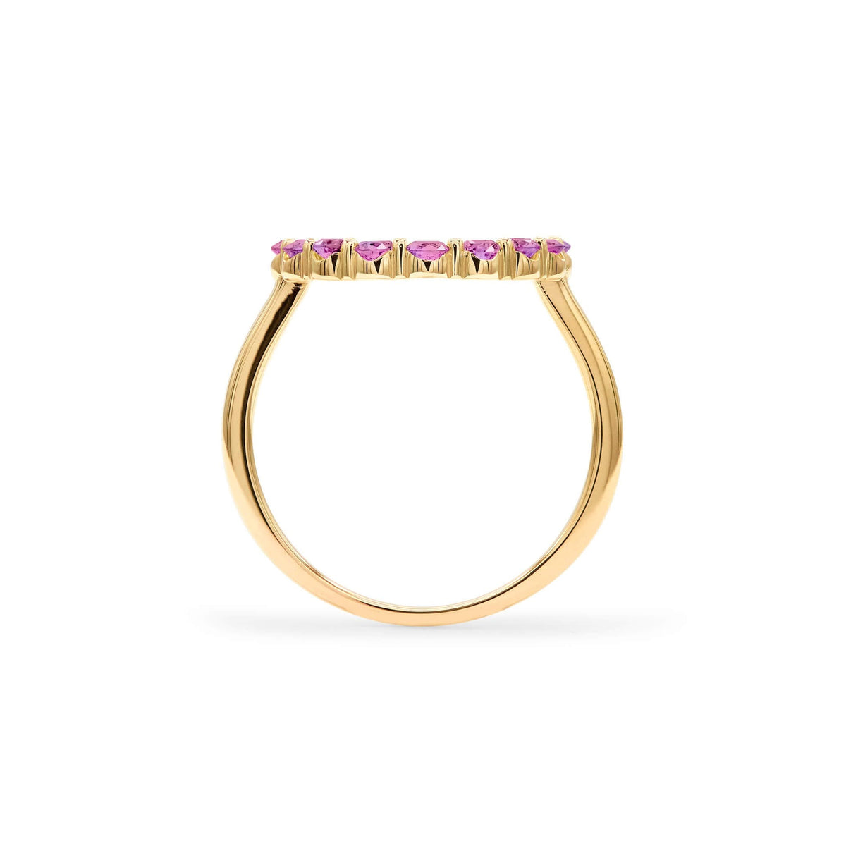 Rosecliff Circle Pink Sapphire Ring in 14k Gold (October)