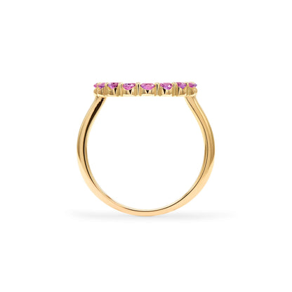 Rosecliff Circle Pink Sapphire Ring in 14k Gold (October)
