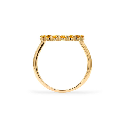 Rosecliff Circle Citrine Ring in 14k Gold (November)
