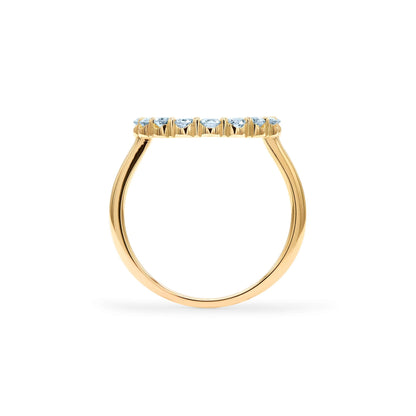 Rosecliff Circle Nantucket Blue Topaz Ring in 14k Gold (December)