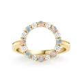 Rosecliff Circle Diamond & Opal Ring in 14k Gold (October)