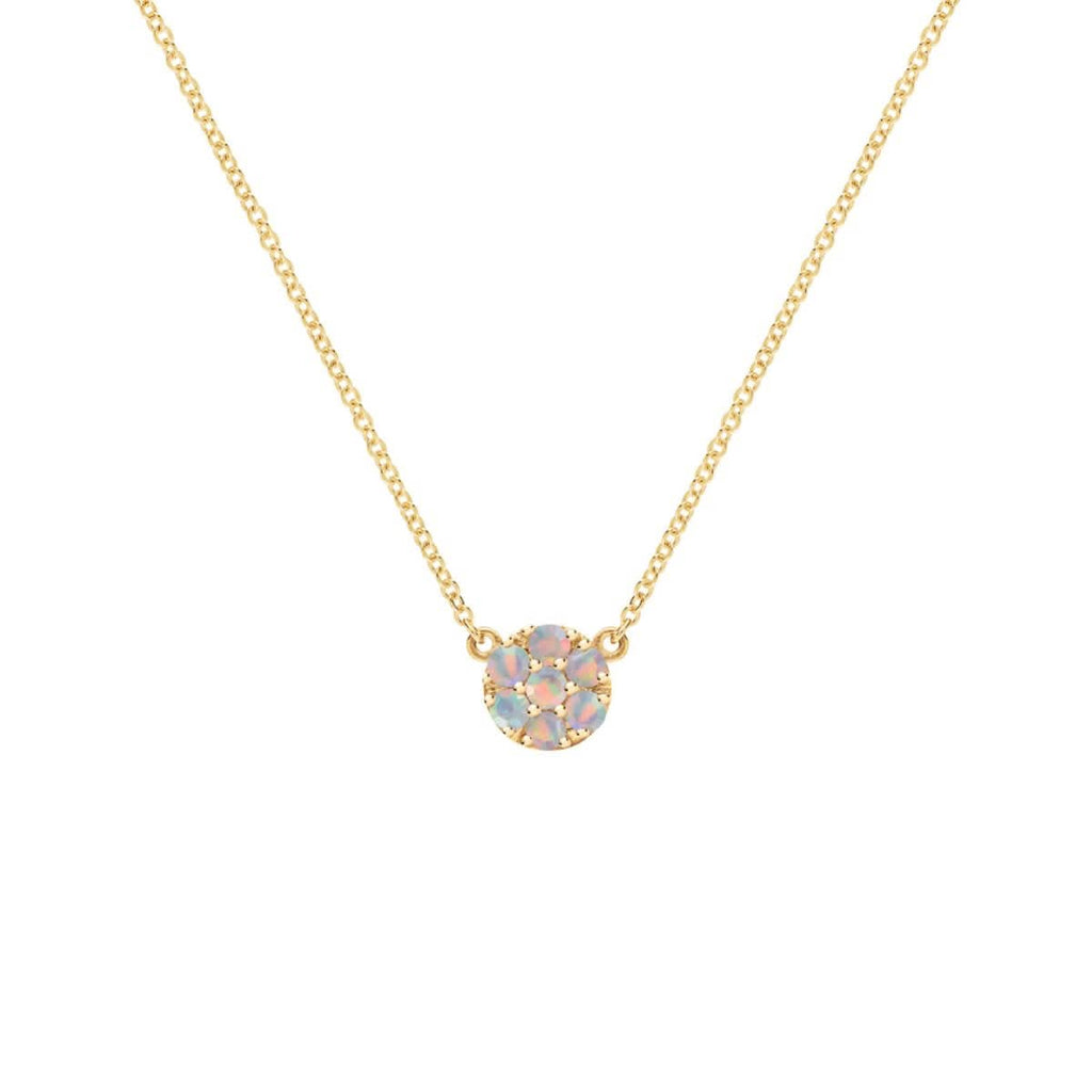 Rosecliff Opal Mini Necklace in Solid 14k Gold (October)