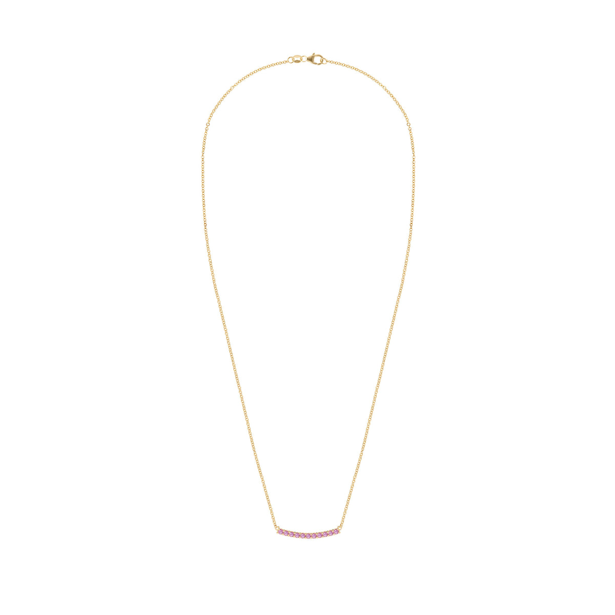 Rosecliff Pink Sapphire Bar Necklace in 14k Gold (October)