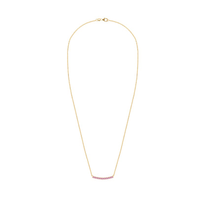Rosecliff Pink Sapphire Bar Necklace in 14k Gold (October)