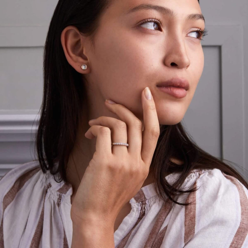 Rosecliff Opal Stackable Ring in 14k Gold (October)