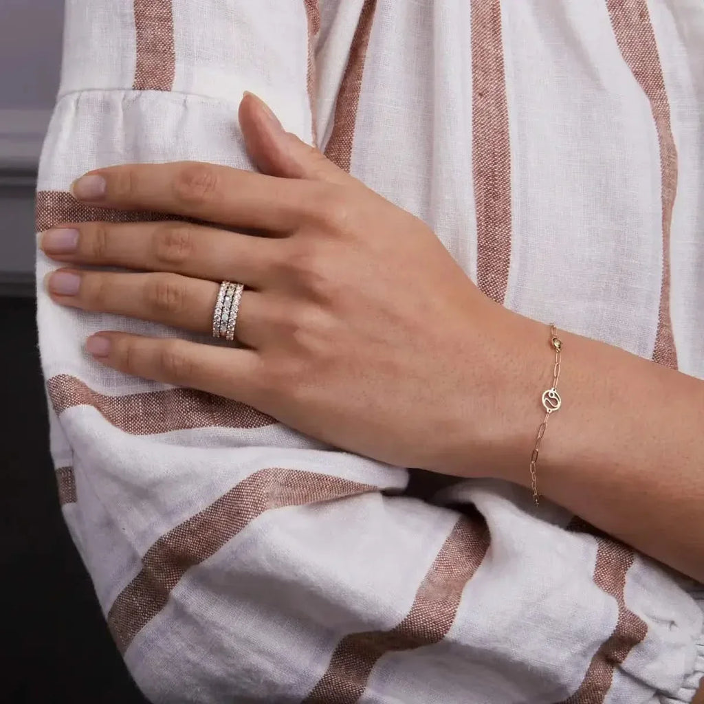 Rosecliff Diamond & Opal Stackable Ring in 14k Gold (October)